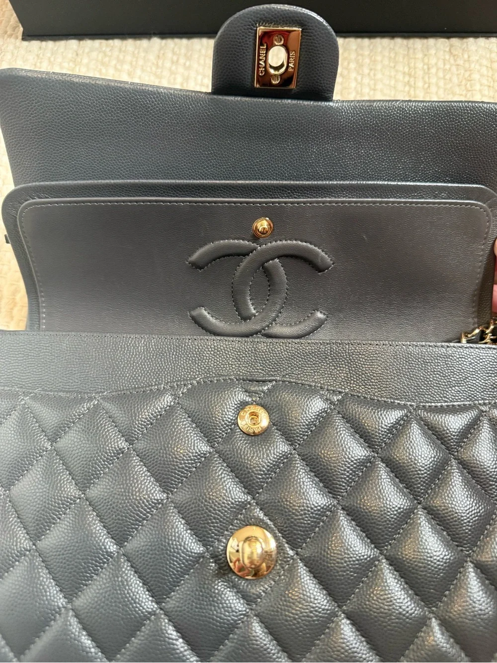 Chanel Classic Flap Dark Grey, GHW